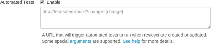 The Automated Tests drop-down dialog