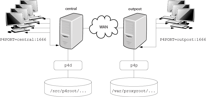 Diagram of a typical P4P configuration.