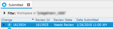 Submitted Changelist Showing Swarm Review ID and Review State